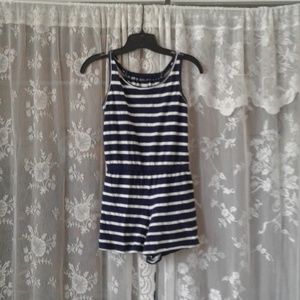 Navy blue and White Shorts Jumper